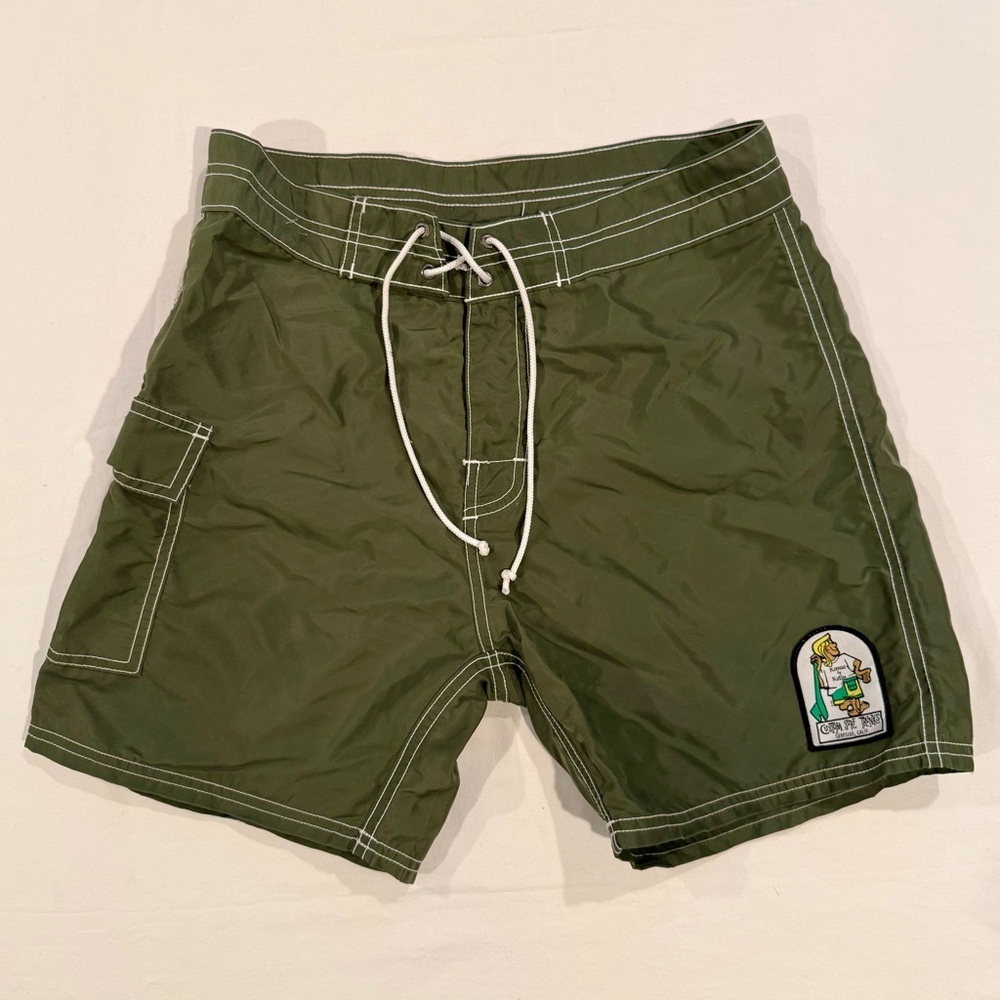 Katin Waterman Trunk Mens 29 Olive Night Surf Swim Board Shorts K-Man Patch